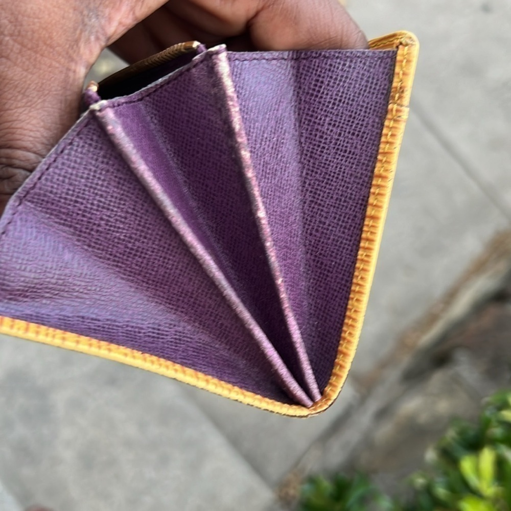 Authentic Louis Vuitton Epi Sarah yellow wallet with Purple interior - Picture 10 of 14